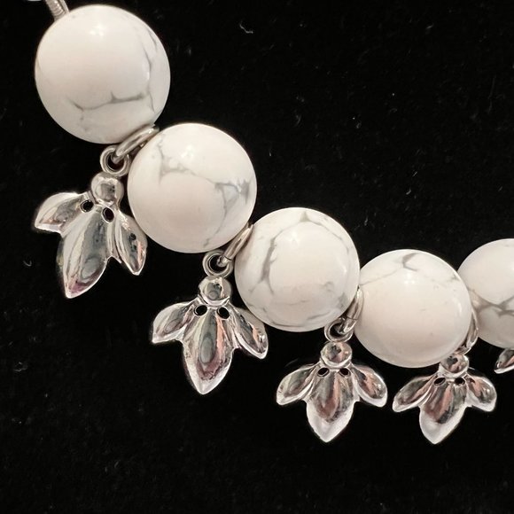 Adornable U Silver White Marble Rhinestone Reversible Statement Classic … - Picture 6 of 16